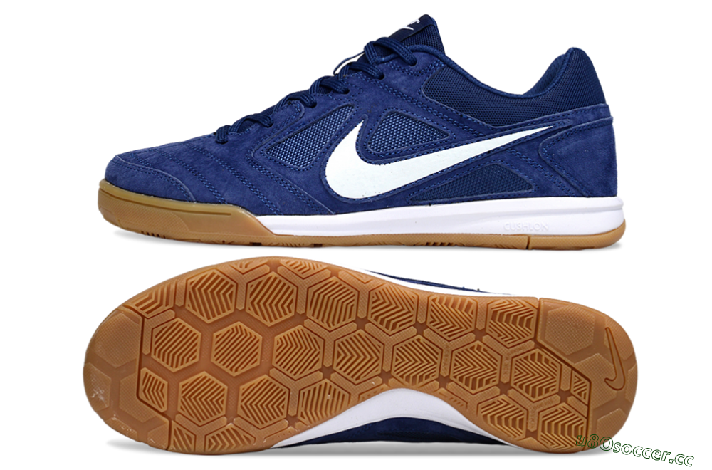 Men's Nike Lunar Gato 2 IC Indoor & Futsal Low-Tops Football Shoes - Blue/White 1