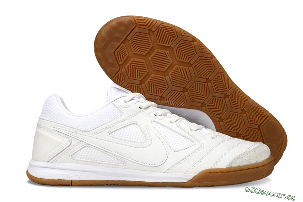 Men's Nike Lunar Gato 2 IC Indoor & Futsal Low-Tops Football Shoes - Beige/White 2