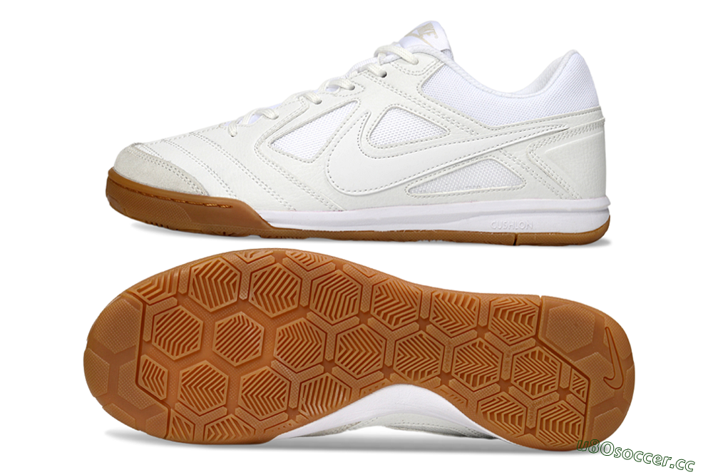 Men's Nike Lunar Gato 2 IC Indoor & Futsal Low-Tops Football Shoes - Beige/White 1