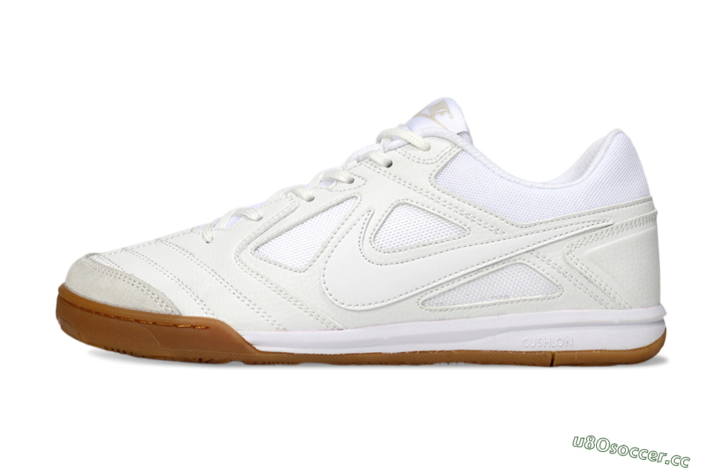Men's Nike Lunar Gato 2 IC Indoor & Futsal Low-Tops Football Shoes - Beige/White 0