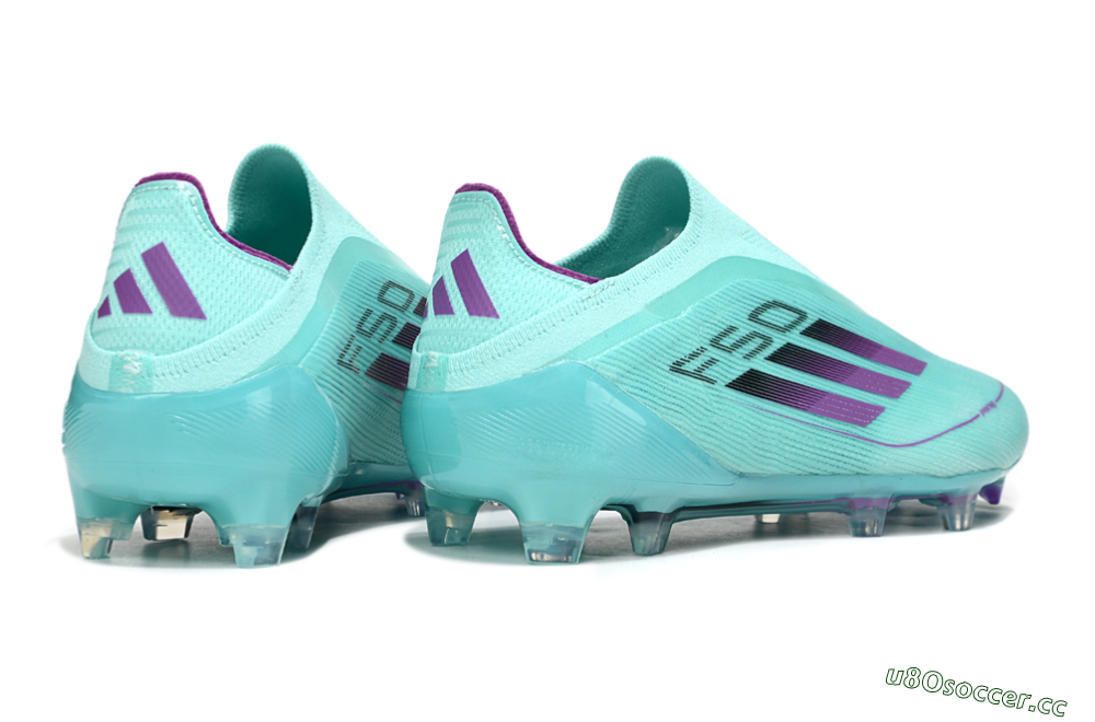 Men's Adidas F50 Elite Laceless FG Firm Ground Low-Tops Football Boots - Jade/Purple/Black 6