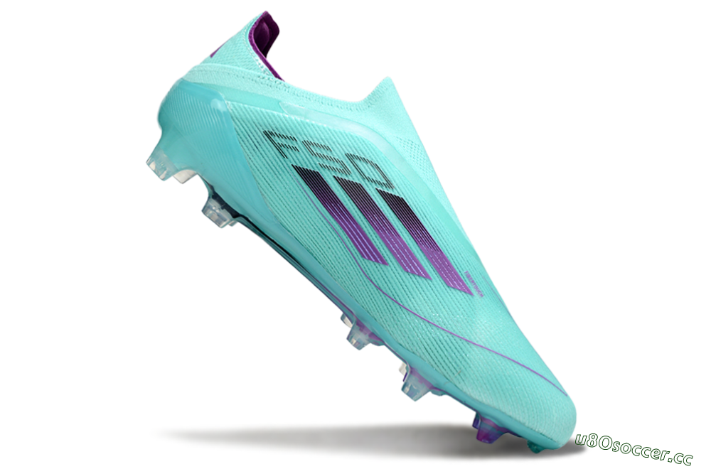 Men's Adidas F50 Elite Laceless FG Firm Ground Low-Tops Football Boots - Jade/Purple/Black 4