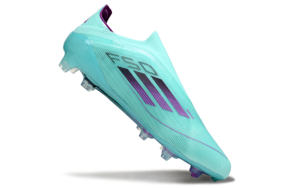 Men's Adidas F50 Elite Laceless FG Firm Ground Low-Tops Football Boots - Jade/Purple/Black