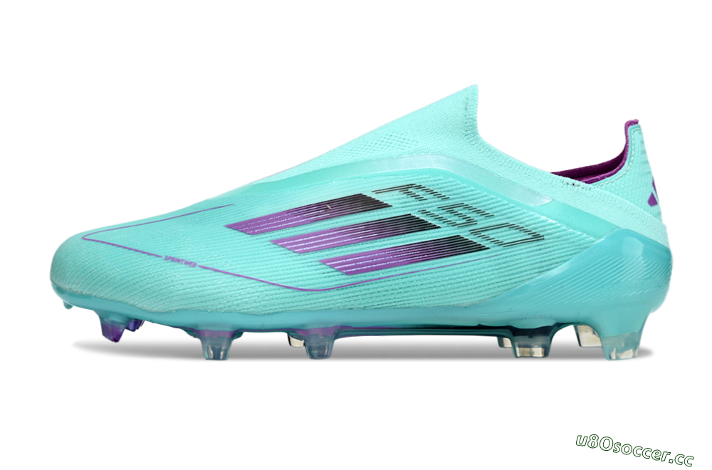 Men's Adidas F50 Elite Laceless FG Firm Ground Low-Tops Football Boots - Jade/Purple/Black 0