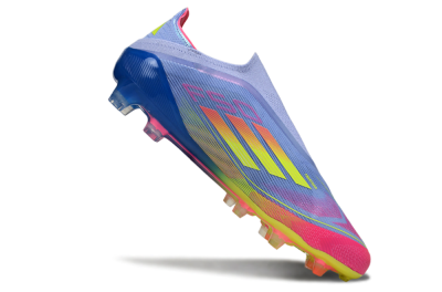 Men's Adidas F50 Elite Laceless FG Firm Ground Low-Tops Football Boots - Blue/Yellow/Red