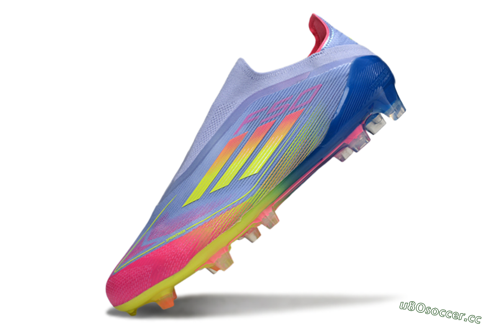 Men's Adidas F50 Elite Laceless FG Firm Ground Low-Tops Football Boots - Blue/Yellow/Red 5
