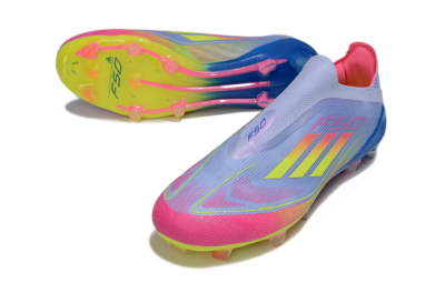 Men's Adidas F50 Elite Laceless FG Firm Ground Low-Tops Football Boots - Blue/Yellow/Red