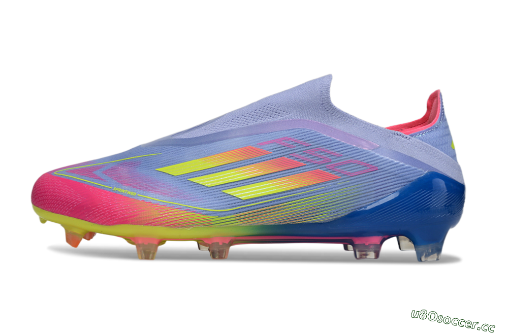 Men's Adidas F50 Elite Laceless FG Firm Ground Low-Tops Football Boots - Blue/Yellow/Red 0