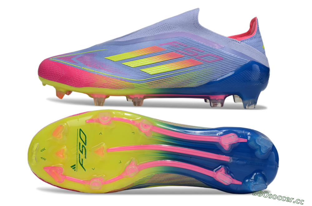 Men's Adidas F50 Elite Laceless FG Firm Ground Low-Tops Football Boots - Blue/Yellow/Red 1