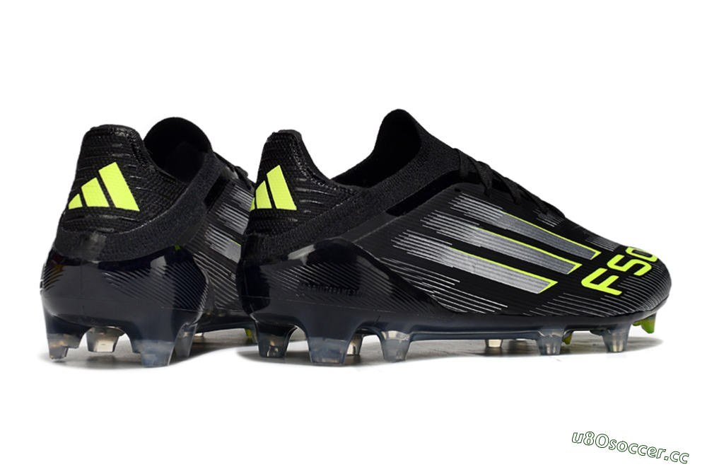 Men's Adidas F50 Elite FG Firm Ground Low-Tops Football Boots - Black/Silver/Yellow 6