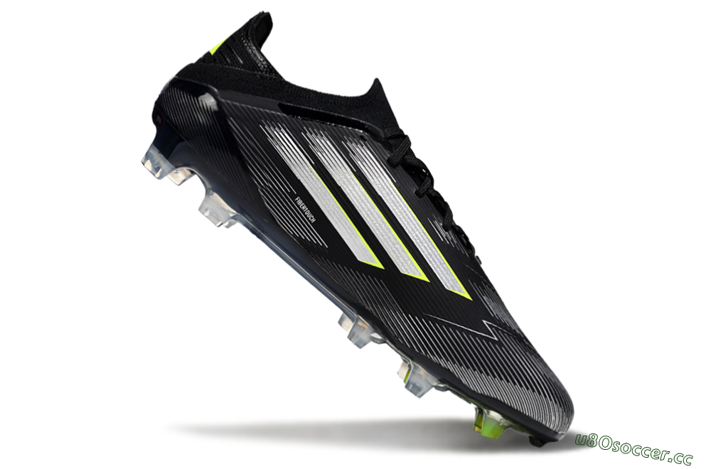 Men's Adidas F50 Elite FG Firm Ground Low-Tops Football Boots - Black/Silver/Yellow 4