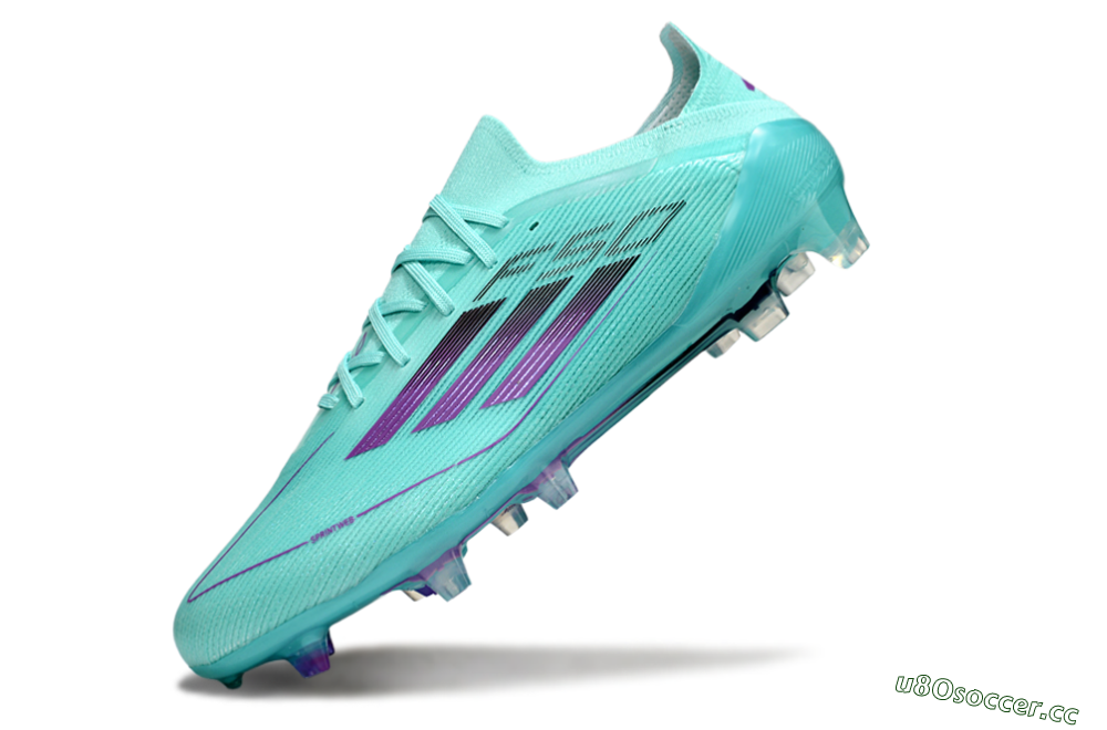 Men's Adidas F50 Elite FG Firm Ground Low-Tops Football Boots - Jade/Purple/Black 5