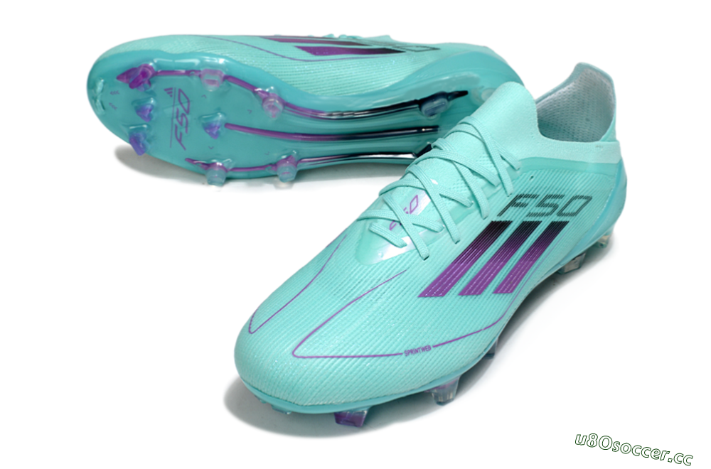 Men's Adidas F50 Elite FG Firm Ground Low-Tops Football Boots - Jade/Purple/Black 3