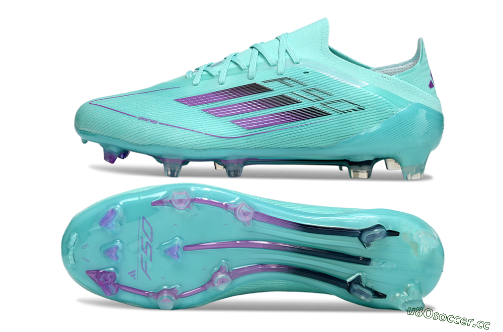 Men's Adidas F50 Elite FG Firm Ground Low-Tops Football Boots - Jade/Purple/Black 1