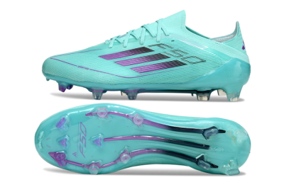 Men's Adidas F50 Elite FG Firm Ground Low-Tops Football Boots - Jade/Purple/Black