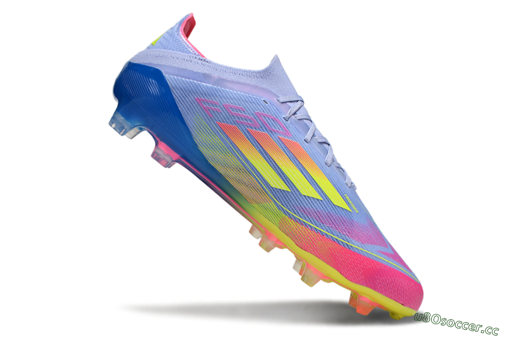 Men's Adidas F50 Elite FG Firm Ground Low-Tops Football Boots - Blue/Yellow/Pink 4
