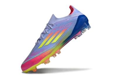 Men's Adidas F50 Elite FG Firm Ground Low-Tops Football Boots - Blue/Yellow/Pink