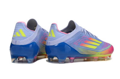 Men's Adidas F50 Elite FG Firm Ground Low-Tops Football Boots - Blue/Yellow/Pink