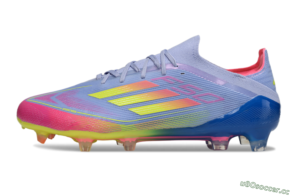Men's Adidas F50 Elite FG Firm Ground Low-Tops Football Boots - Blue/Yellow/Pink 0