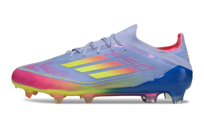 Men's Adidas F50 Elite FG Firm Ground Low-Tops Football Boots - Blue/Yellow/Pink