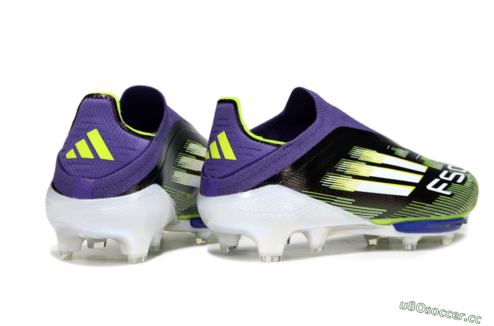 Men's Adidas F50+ Elite Lightstrike Pro Laceless FG Firm Ground Low-Tops Football Boots - Purple/White/Yellow 6