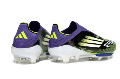 Men's Adidas F50+ Elite Lightstrike Pro Laceless FG Firm Ground Low-Tops Football Boots - Purple/White/Yellow