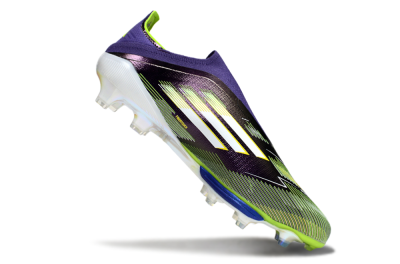 Men's Adidas F50+ Elite Lightstrike Pro Laceless FG Firm Ground Low-Tops Football Boots - Purple/White/Yellow