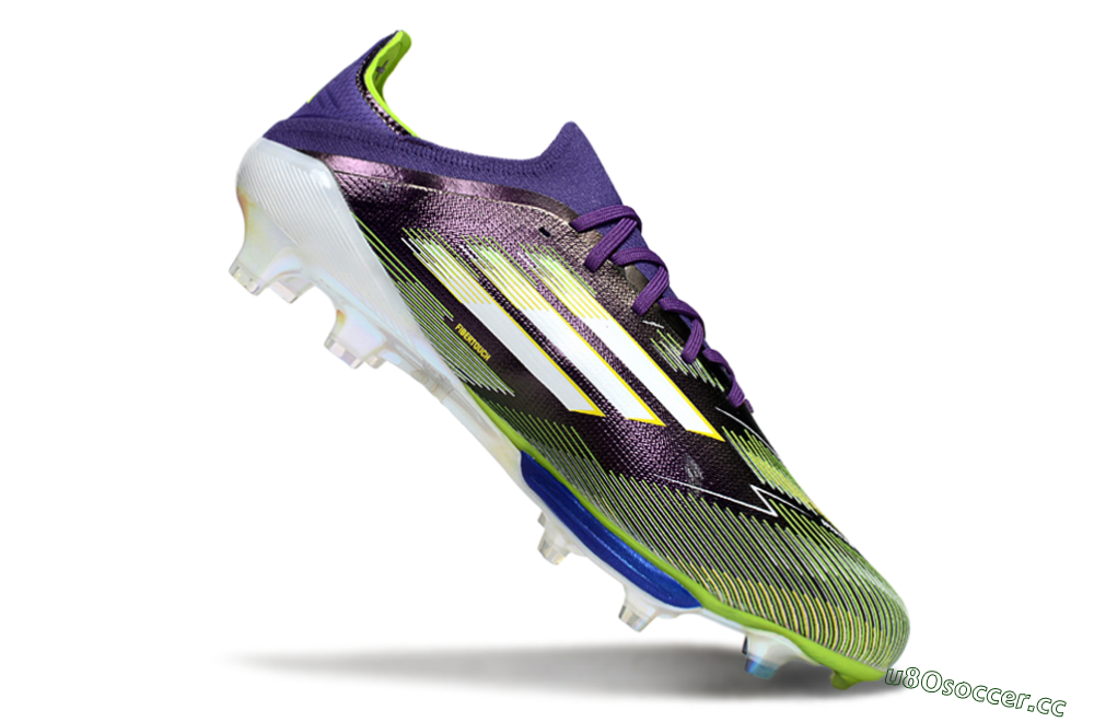 Men's Adidas F50+ Elite Lightstrike Pro FG Firm Ground Low-Tops Football Boots - Purple/White/Yellow 4