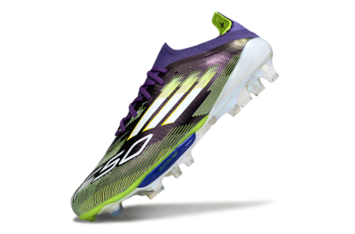 Men's Adidas F50+ Elite Lightstrike Pro FG Firm Ground Low-Tops Football Boots - Purple/White/Yellow