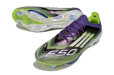 Men's Adidas F50+ Elite Lightstrike Pro FG Firm Ground Low-Tops Football Boots - Purple/White/Yellow