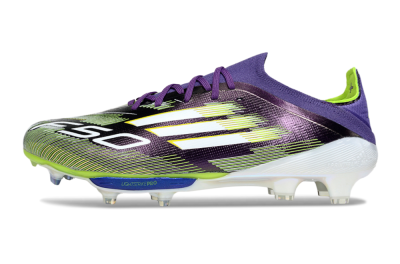 Men's Adidas F50+ Elite Lightstrike Pro FG Firm Ground Low-Tops Football Boots - Purple/White/Yellow