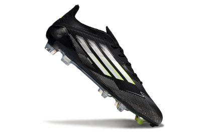 Men's Adidas F50 Elite FG Firm Ground Low-Tops Football Boots - Black/Silver/Yellow
