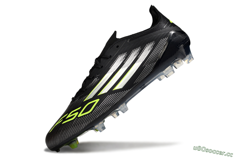 Men's Adidas F50 Elite FG Firm Ground Low-Tops Football Boots - Black/Silver/Yellow 5