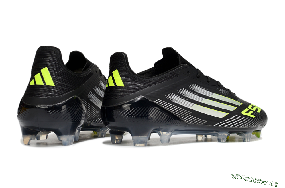 Men's Adidas F50 Elite FG Firm Ground Low-Tops Football Boots - Black/Silver/Yellow 6