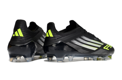 Men's Adidas F50 Elite FG Firm Ground Low-Tops Football Boots - Black/Silver/Yellow