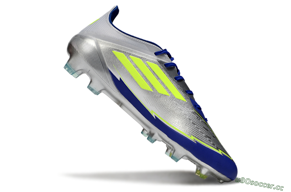 Men's Messi x Adidas F50 Elite FG Firm Ground Low-Tops Football Boots - Silver/Yellow/Blue 4