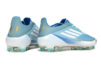 Men's Messi x Adidas F50 Elite FG Firm Ground Low-Tops Football Boots - Jade/White/Blue