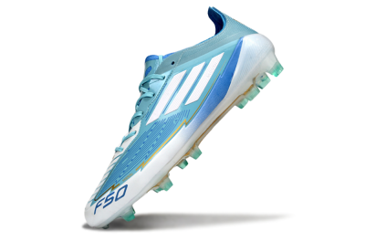 Men's Messi x Adidas F50 Elite FG Firm Ground Low-Tops Football Boots - Jade/White/Blue
