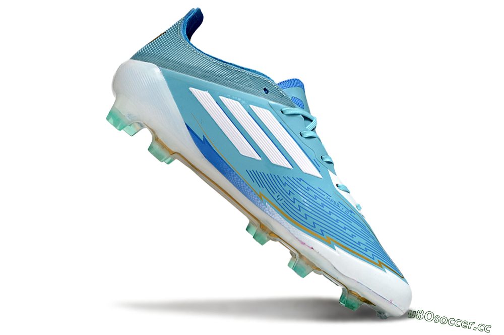 Men's Messi x Adidas F50 Elite FG Firm Ground Low-Tops Football Boots - Jade/White/Blue 4