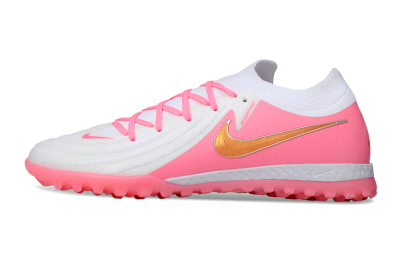 Men's Nike Phantom GX 2 Elite TF Artificial Turf Low-Tops Football Shoes - White/Pink/Gold