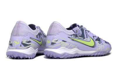 Men's Nike Tiempo Legend 10 Pro TF Artificial Turf Low-Tops Football Shoes - Purple/Black/Yellow