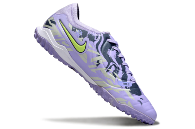 Men's Nike Tiempo Legend 10 Pro TF Artificial Turf Low-Tops Football Shoes - Purple/Black/Yellow