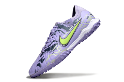 Men's Nike Tiempo Legend 10 Pro TF Artificial Turf Low-Tops Football Shoes - Purple/Black/Yellow