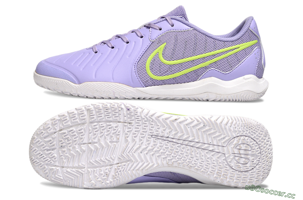 Men's Nike Tiempo Legend 10 Academy IC Indoor & Futsal Low-Tops Football Shoes - Purple/Yellow 1