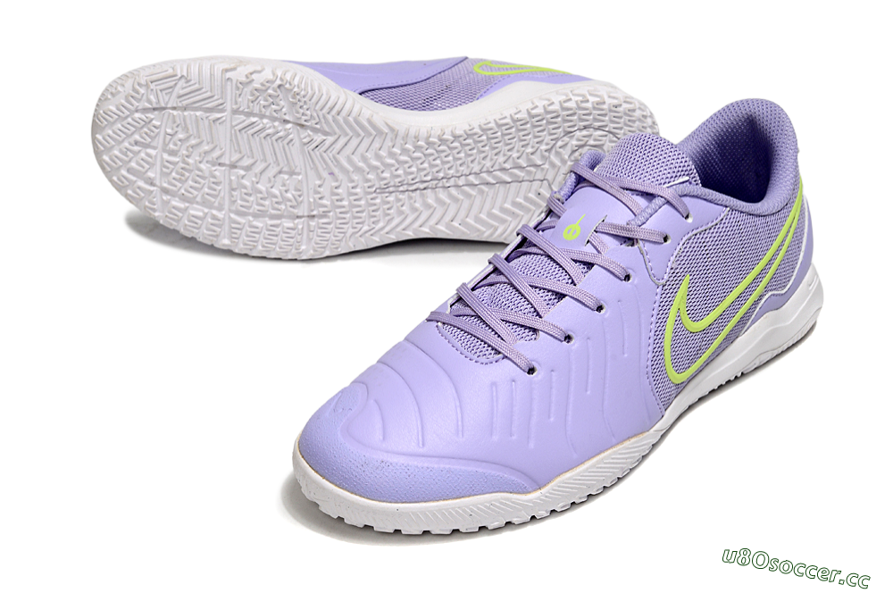 Men's Nike Tiempo Legend 10 Academy IC Indoor & Futsal Low-Tops Football Shoes - Purple/Yellow 3