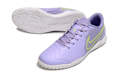 Men's Nike Tiempo Legend 10 Academy IC Indoor & Futsal Low-Tops Football Shoes - Purple/Yellow