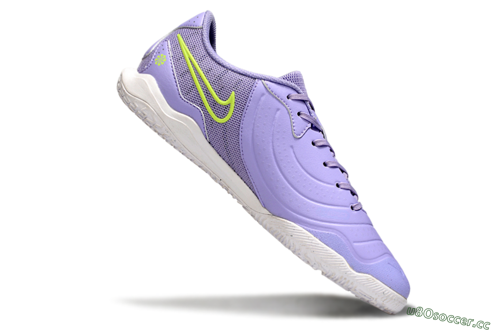 Men's Nike Tiempo Legend 10 Academy IC Indoor & Futsal Low-Tops Football Shoes - Purple/Yellow 4
