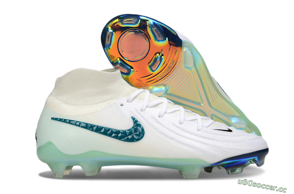 Men's Nike Phantom Luna Elite NU FG Firm Ground Low-Tops Football Boots - White/Black/Jade 2