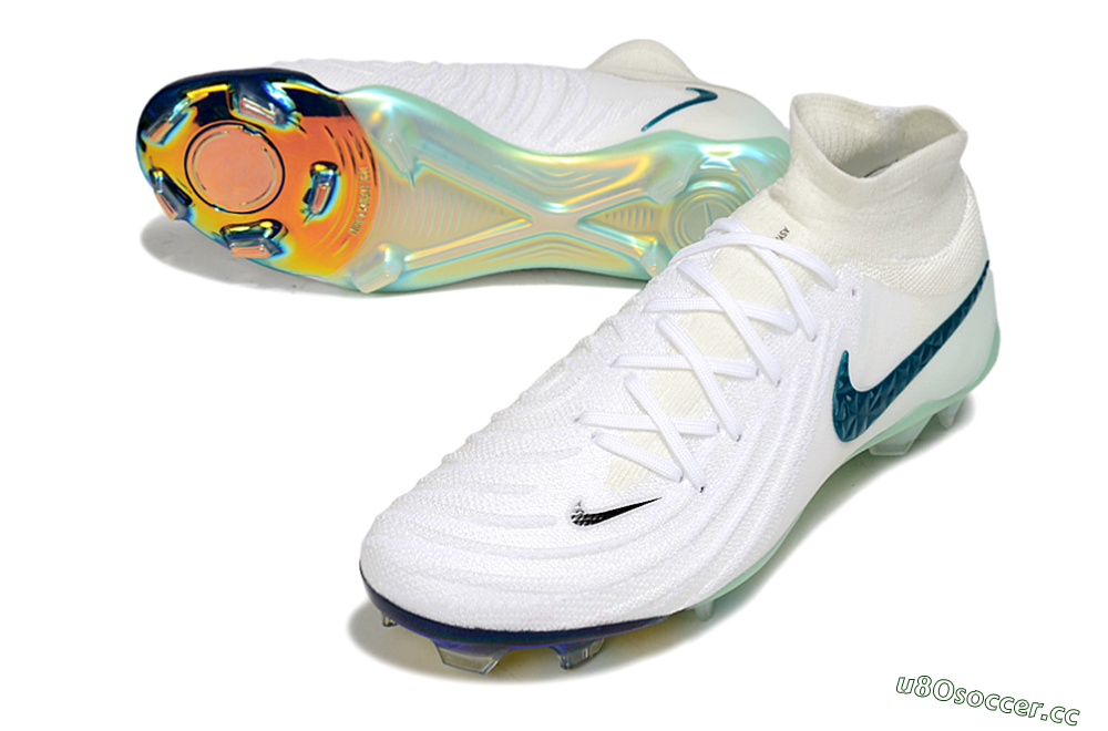 Men's Nike Phantom Luna Elite NU FG Firm Ground Low-Tops Football Boots - White/Black/Jade 3