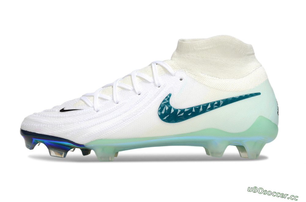 Men's Nike Phantom Luna Elite NU FG Firm Ground Low-Tops Football Boots - White/Black/Jade 0